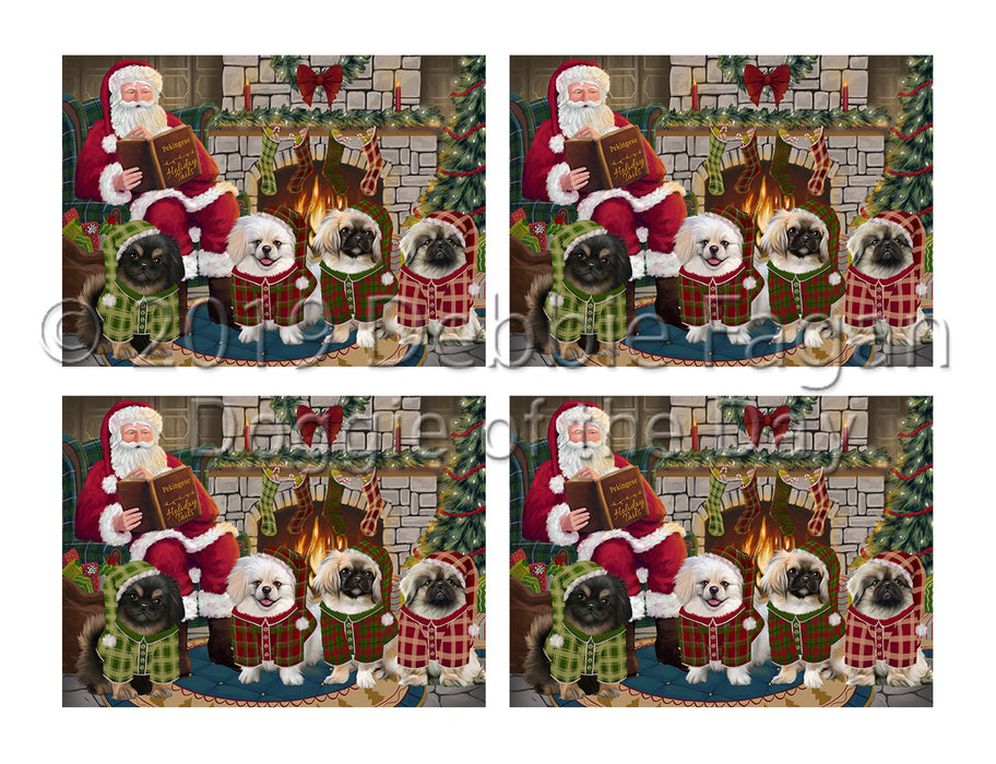 Christmas Cozy Holiday Fire Tails Pekingese Dogs Placemat