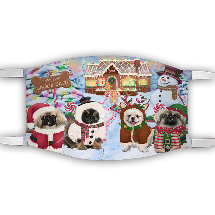 Holiday Gingerbread Cookie Pekingese Dogs Shop Face Mask FM48915