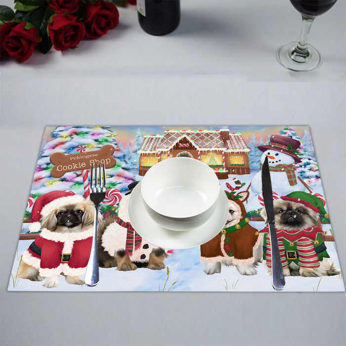Holiday Gingerbread Cookie Pekingese Dogs Placemat