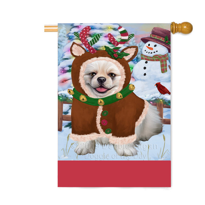 Personalized Gingerbread Candyfest Pekingese Dog Custom House Flag FLG63894