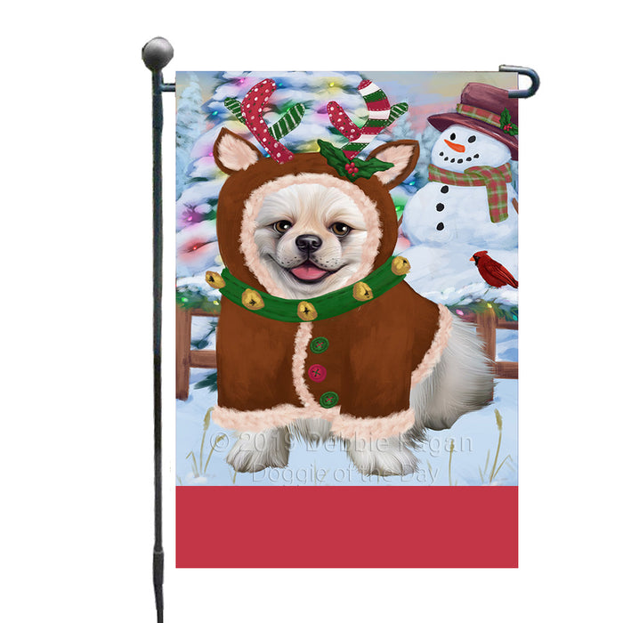 Personalized Gingerbread Candyfest Pekingese Dog Custom Garden Flag GFLG64111