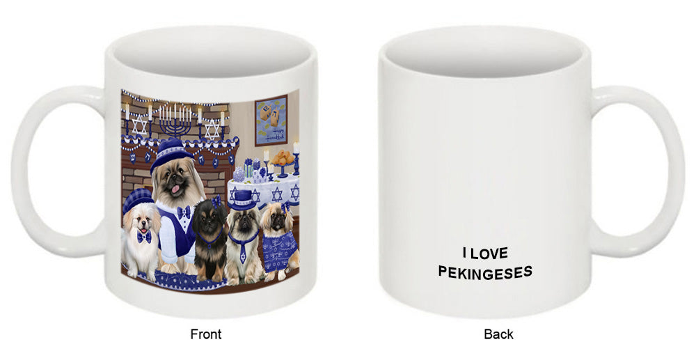 Happy Hanukkah Family Pekingese Dogs Coffee Mug MUG52672