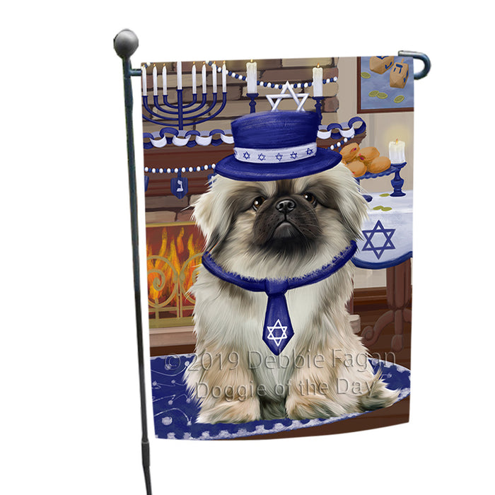 Happy Hanukkah  Pekingese Dogs Garden Flag GFLG66343