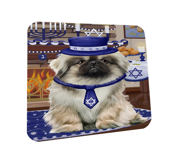 Happy Hanukkah  Pekingese Dogs Coasters Set of 4 CST57445