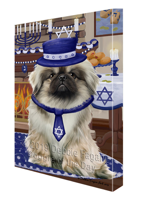 Happy Hanukkah Family Pekingese Dogs Canvas Print Wall Art Décor CVS144989