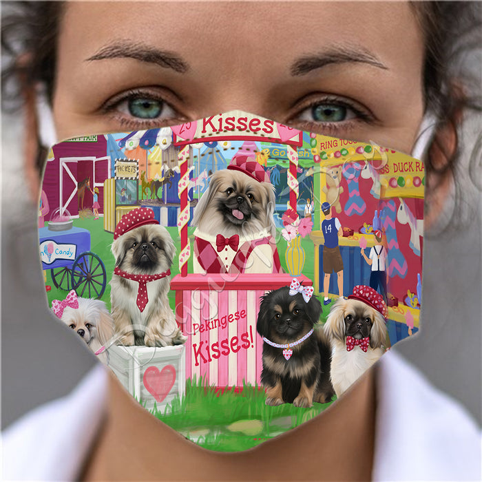 Carnival Kissing Booth Pekingese Dogs Face Mask FM48065