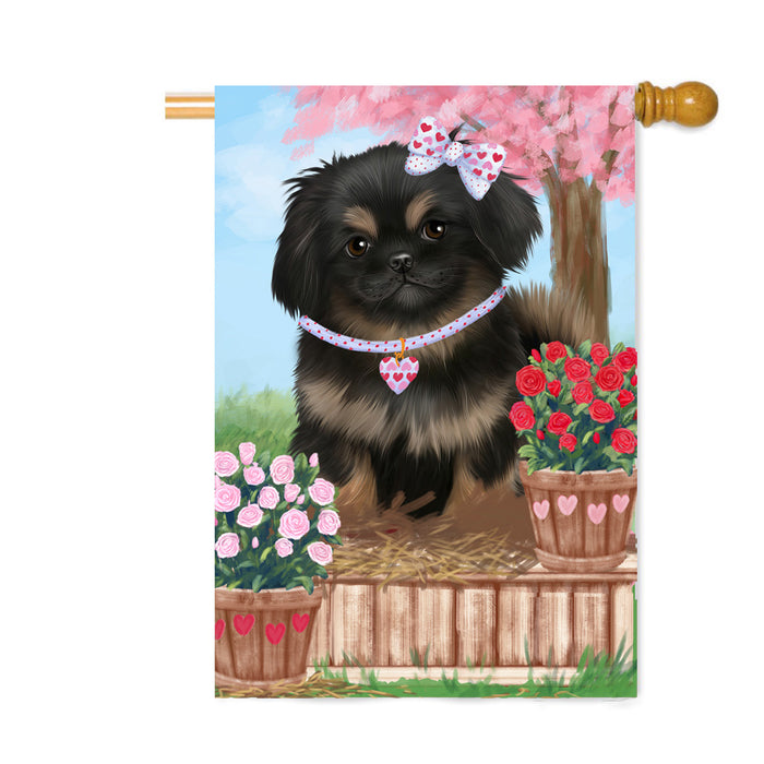 Personalized Rosie 25 Cent Kisses Pekingese Dog Custom House Flag FLG64901
