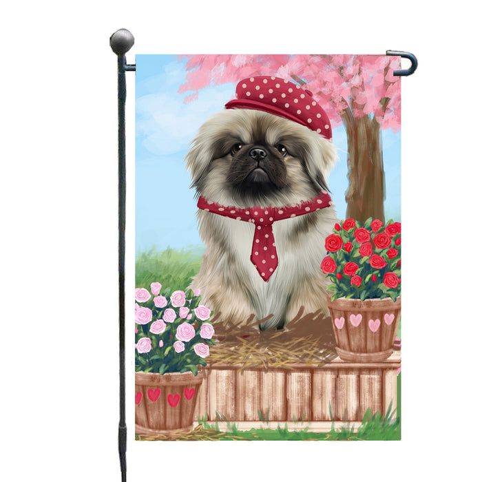 Personalized Rosie 25 Cent Kisses Pekingese Dog Custom Garden Flag GFLG64754