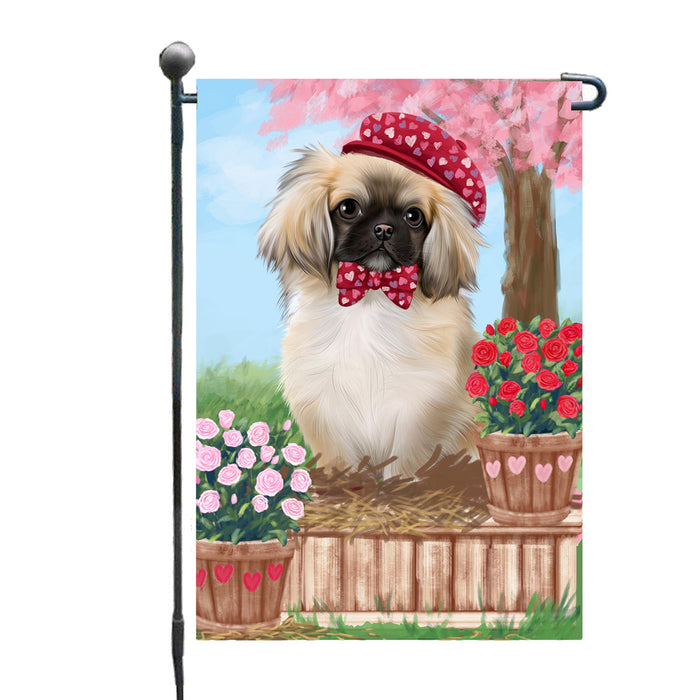 Personalized Rosie 25 Cent Kisses Pekingese Dog Custom Garden Flag GFLG64755