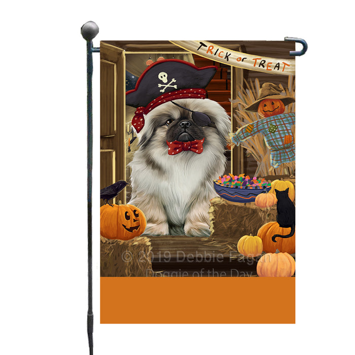 Personalized Enter at Own Risk Trick or Treat Halloween Pekingese Dog Custom Garden Flags GFLG-DOTD-A59656