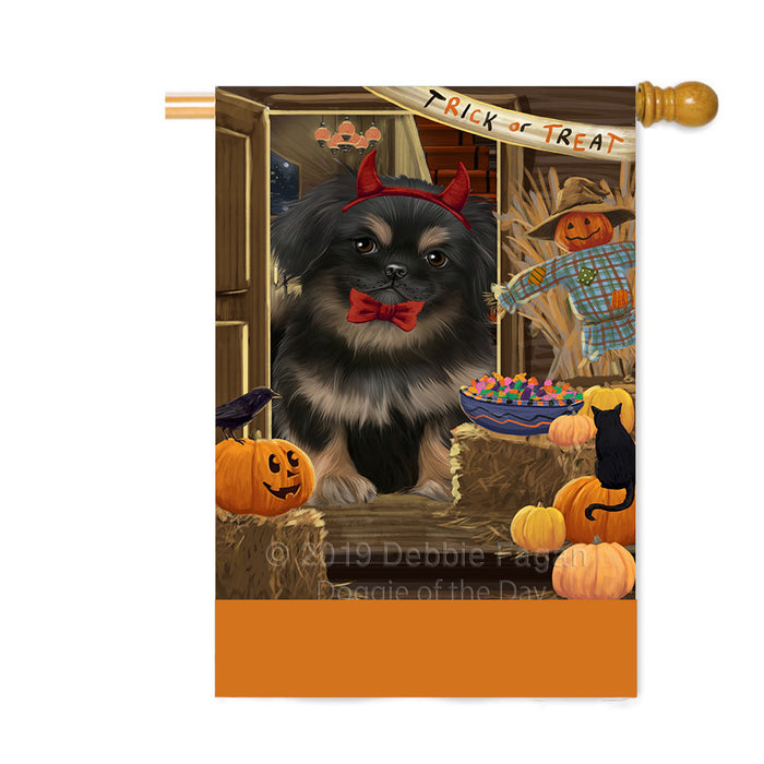 Personalized Enter at Own Risk Trick or Treat Halloween Pekingese Dog Custom House Flag FLG-DOTD-A59713