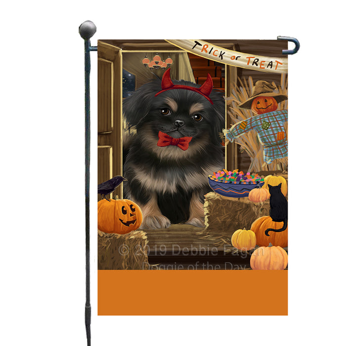 Personalized Enter at Own Risk Trick or Treat Halloween Pekingese Dog Custom Garden Flags GFLG-DOTD-A59657