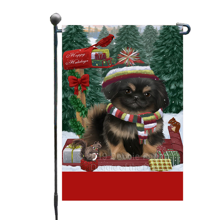 Personalized Merry Christmas Woodland Sled  Pekingese Dog Custom Garden Flags GFLG-DOTD-A61638