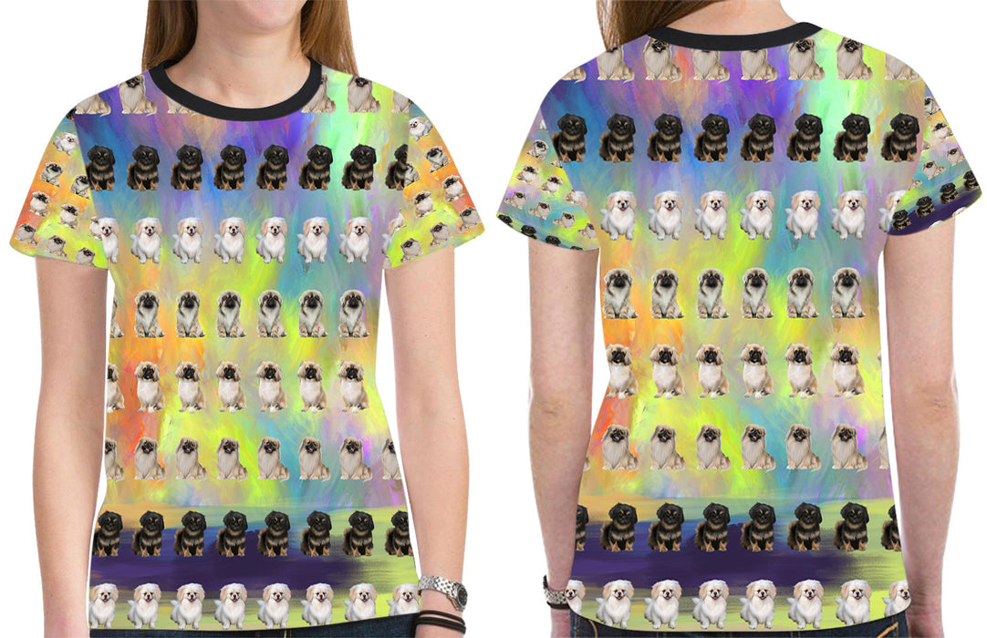 Paradise Wave Pekingese Dogs All Over Print Mesh Women's T-shirt