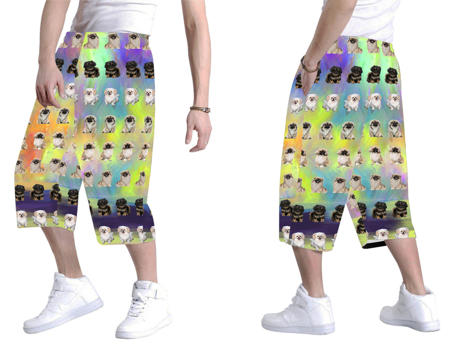Paradise Wave Pekingese Dogs All Over Print Men's Baggy Shorts