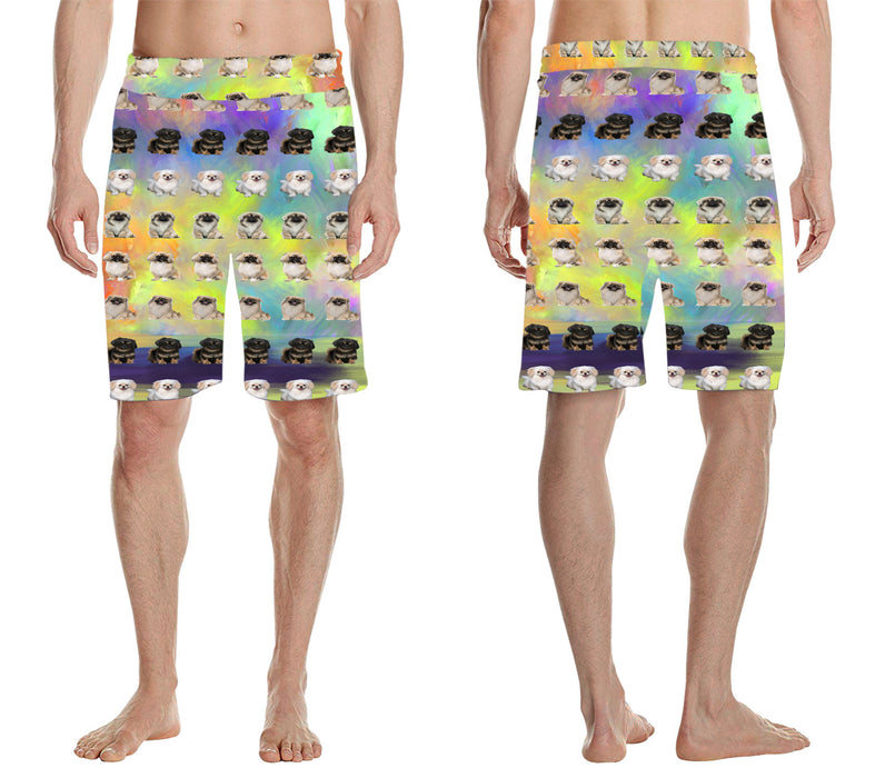 Paradise Wave Pekingese Dogs All Over Print Men's Casual Shorts