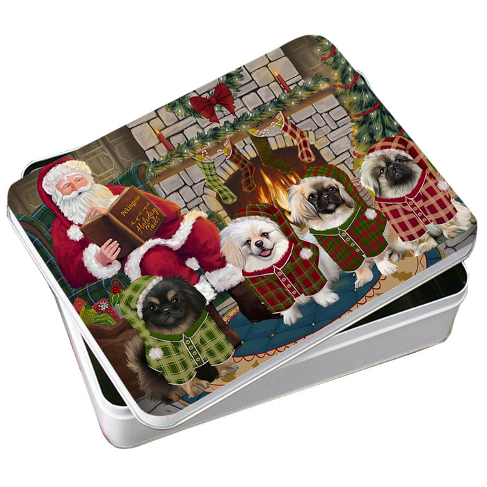 Christmas Cozy Holiday Tails Pekingeses Dog Photo Storage Tin PITN55316