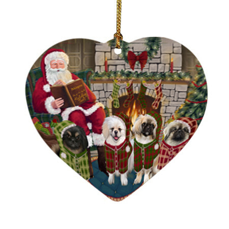 Christmas Cozy Holiday Tails Pekingeses Dog Heart Christmas Ornament HPOR55729