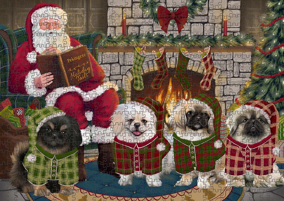 Christmas Cozy Holiday Tails Pekingeses Dog Puzzle with Photo Tin PUZL89696