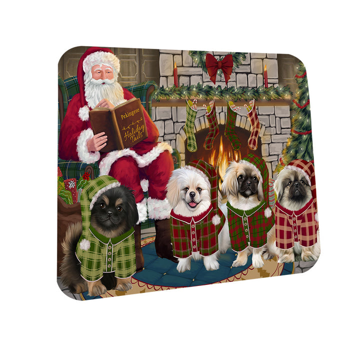 Christmas Cozy Holiday Tails Pekingeses Dog Coasters Set of 4 CST55331