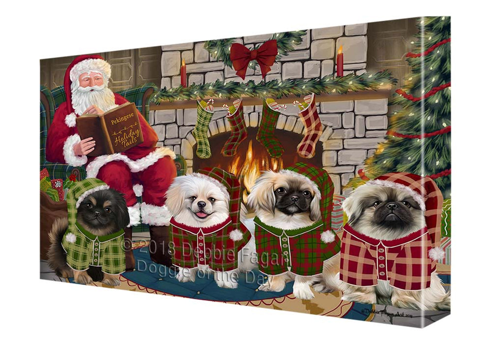 Christmas Cozy Holiday Tails Pekingeses Dog Canvas Print Wall Art Décor CVS118286