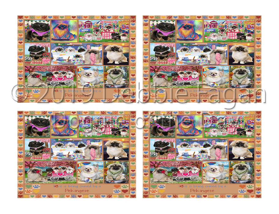 Love is Being Owned Pekingese Dog Beige Placemat
