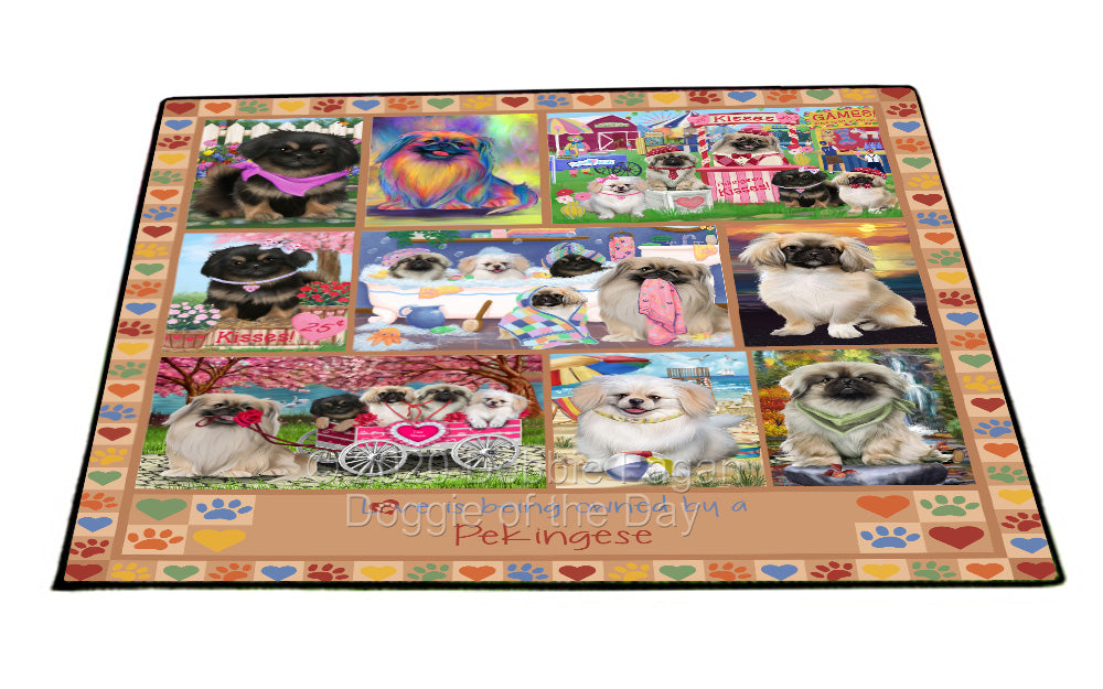 Love is Being Owned Pekingese Dog Beige Floormat FLMS55147