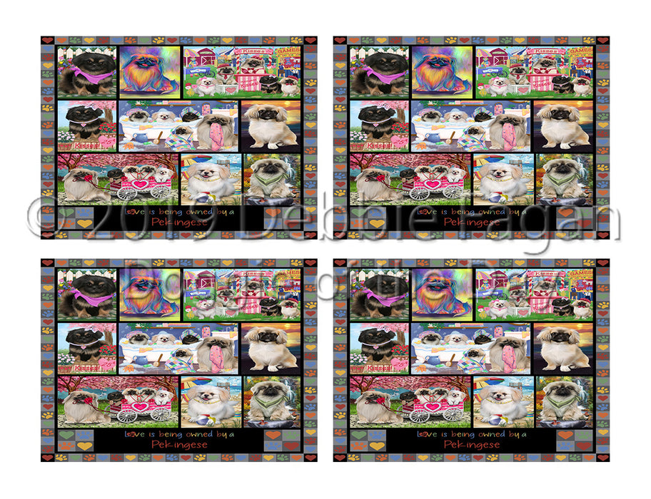 Love is Being Owned Pekingese Dog Grey Placemat