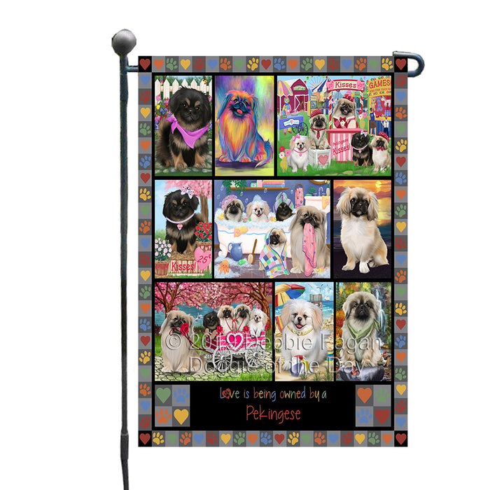 Love is Being Owned Pekingese Dog Grey Garden Flag GFLG65456