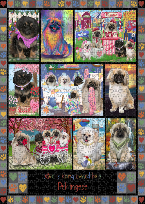 Love is Being Owned Pekingese Dog Grey Puzzle with Photo Tin PUZL98544