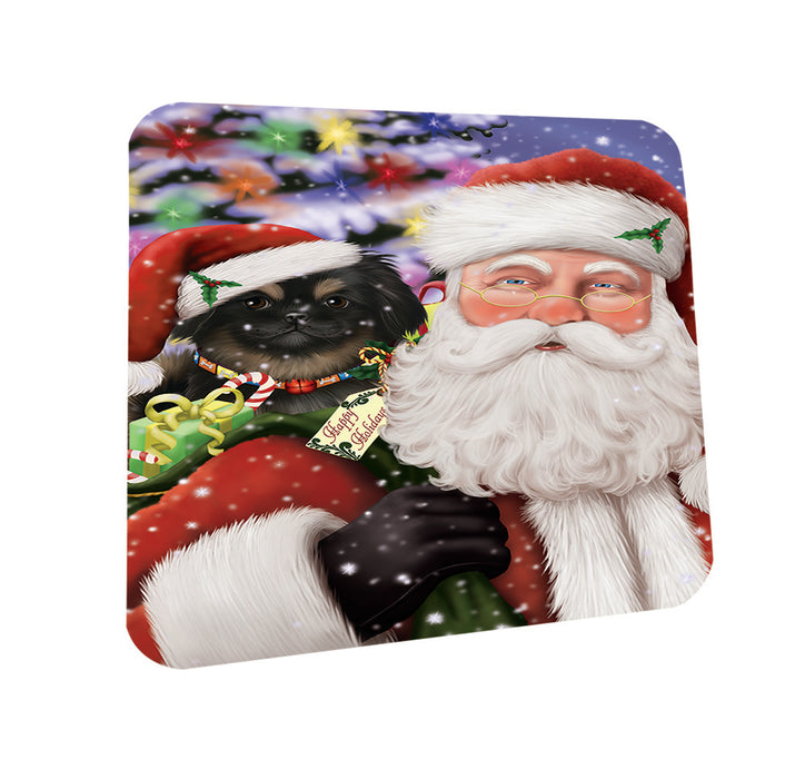 Santa Carrying Pekingese Dog and Christmas Presents Coasters Set of 4 CST53958