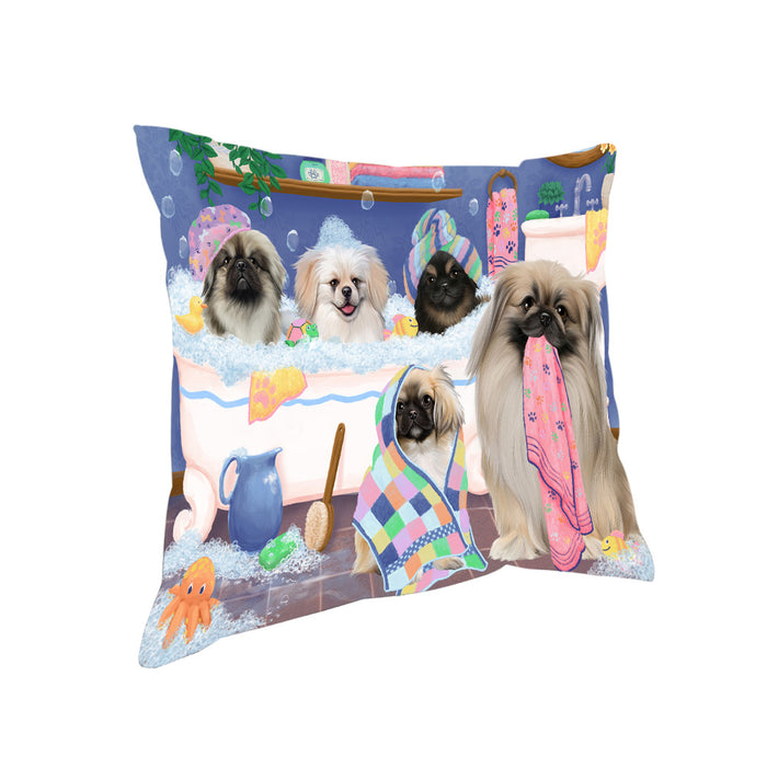 Rub A Dub Dogs In A Tub Pekingeses Dog Pillow PIL81516