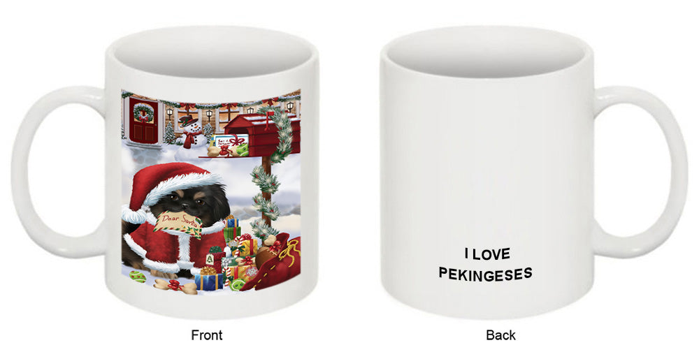 Pekingese Dog Dear Santa Letter Christmas Holiday Mailbox Coffee Mug MUG49309