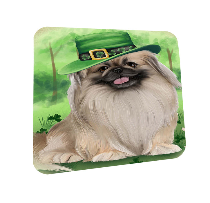 St. Patricks Day Irish Portrait Pekingese Dog Coasters Set of 4 CST48801
