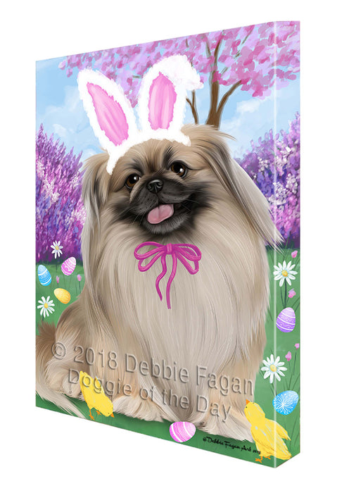 Pekingese Dog Easter Holiday Canvas Wall Art CVS58359