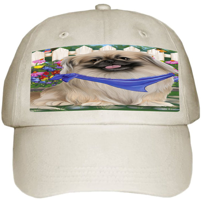 Spring Floral Pekingese Dog Ball Hat Cap HAT53499