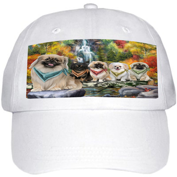 Scenic Waterfall Pekingeses Dog Ball Hat Cap HAT52227