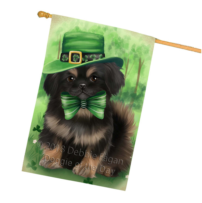 St. Patricks Day Irish Portrait Pekingese Dog House Flag FLG48808