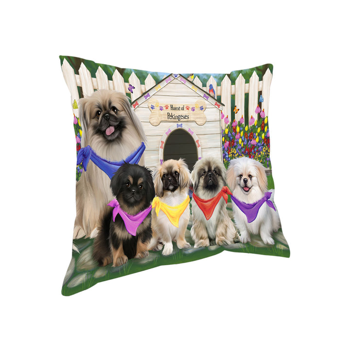 Spring Dog House Pekingeses Dog Pillow PIL55548
