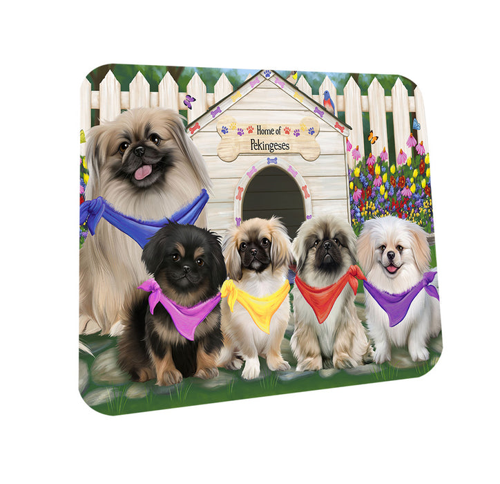 Spring Dog House Pekingeses Dog Coasters Set of 4 CST49882
