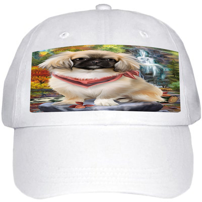 Scenic Waterfall Pekingese Dog Ball Hat Cap HAT52233