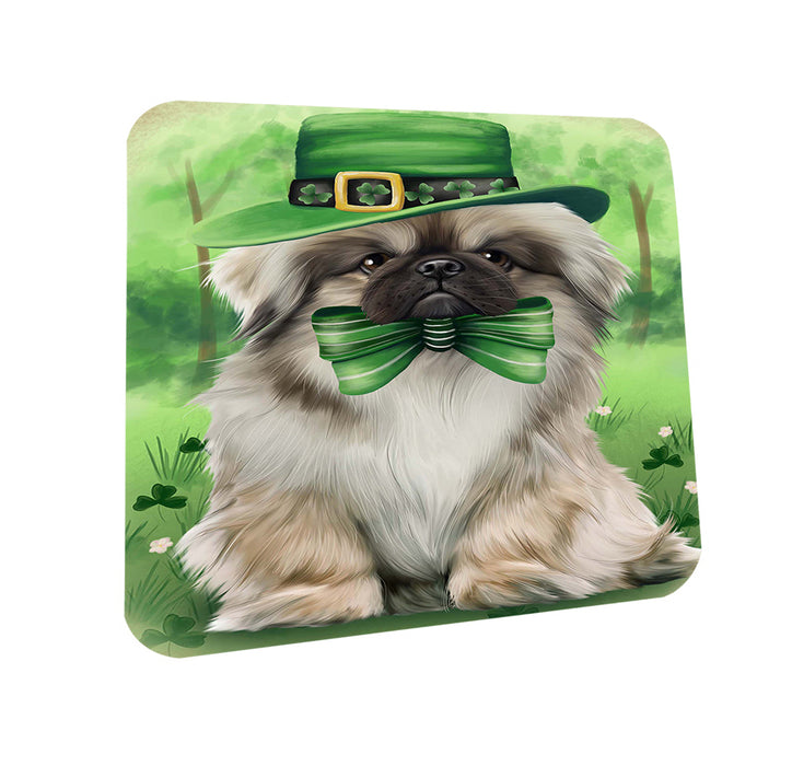 St. Patricks Day Irish Portrait Pekingese Dog Coasters Set of 4 CST48803