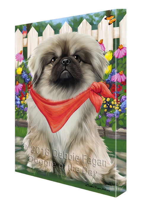 Spring Floral Pekingese Dog Canvas Wall Art CVS65068