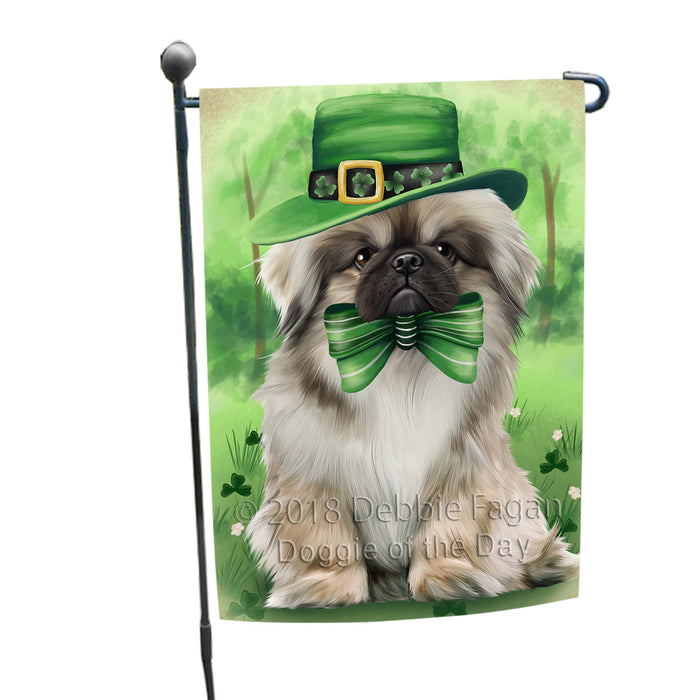 St. Patricks Day Irish Portrait Pekingese Dog Garden Flag GFLG48753