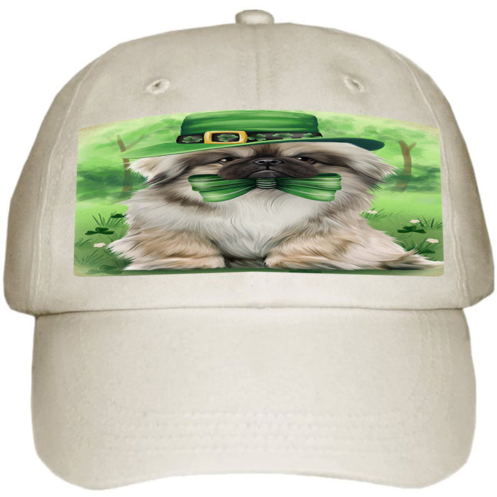 St. Patricks Day Irish Portrait Pekingese Dog Ball Hat Cap HAT50265
