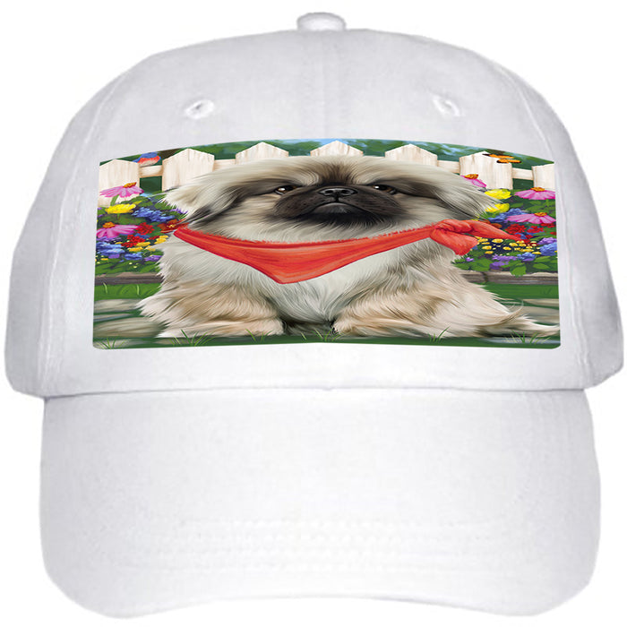 Spring Floral Pekingese Dog Ball Hat Cap HAT53505