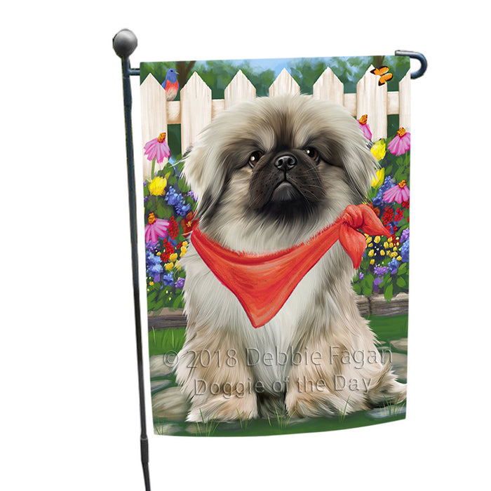 Spring Floral Pekingese Dog Garden Flag GFLG49753