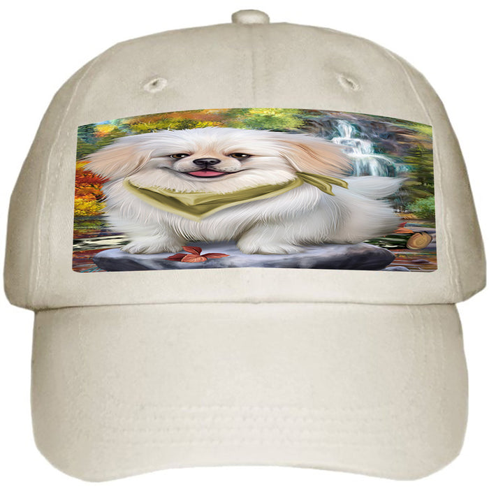 Scenic Waterfall Pekingese Dog Ball Hat Cap HAT52236