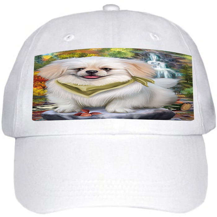 Scenic Waterfall Pekingese Dog Ball Hat Cap HAT52236