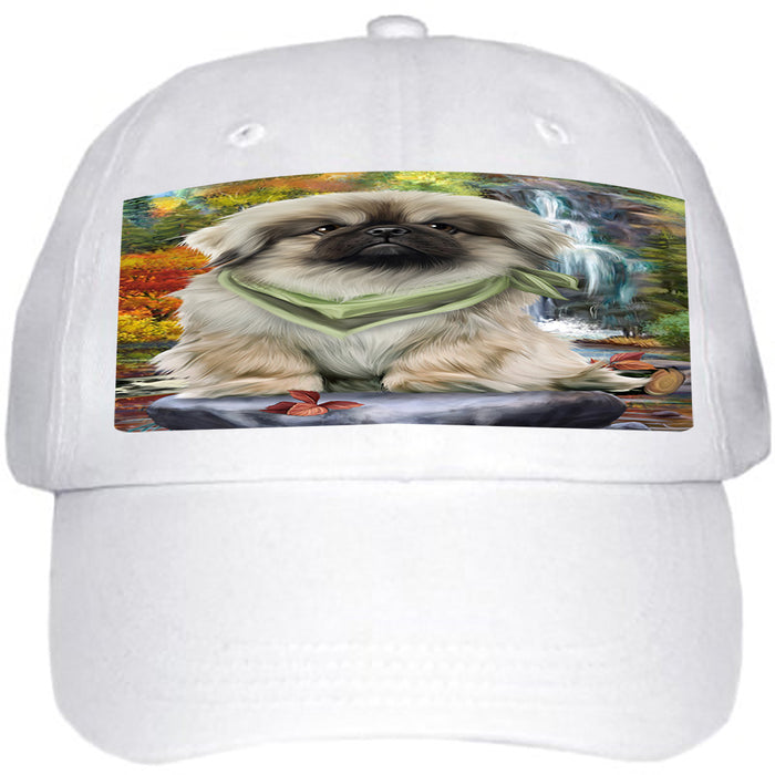 Scenic Waterfall Pekingese Dog Ball Hat Cap HAT52239